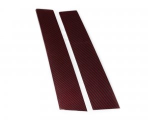 Alfa Romeo Giulia Exterior Door Pillars - Carbon Fiber - Red - Feroce Carbon